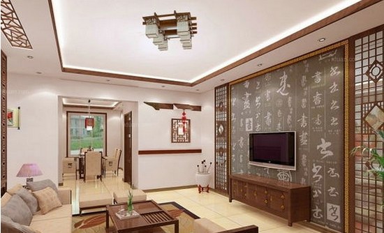 传统中蕴含的东方之美 硅藻泥新中式客厅装修效果图