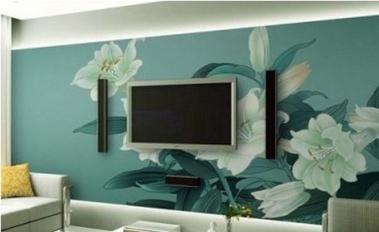 简约现代风格电视背景墙 硅藻泥装修效果图